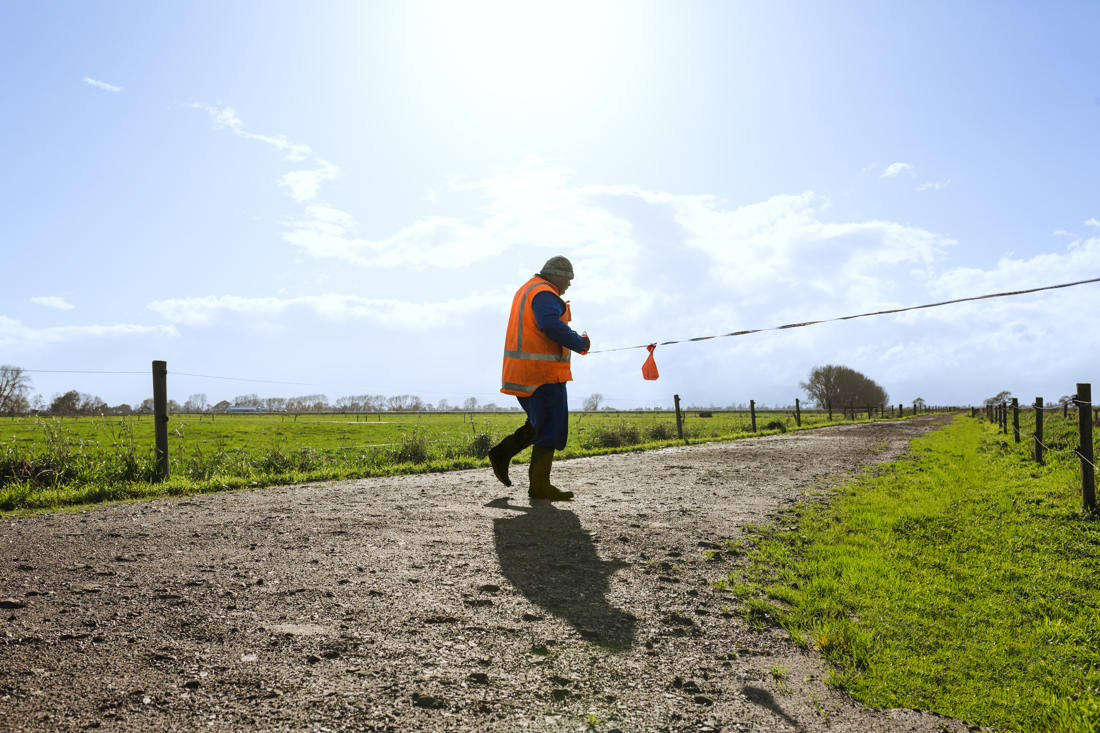 A man inspectioning