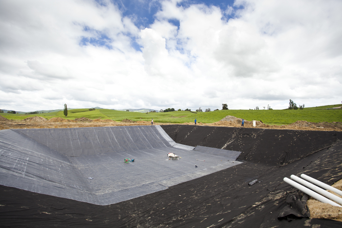 An image of Effluent Pond under construction