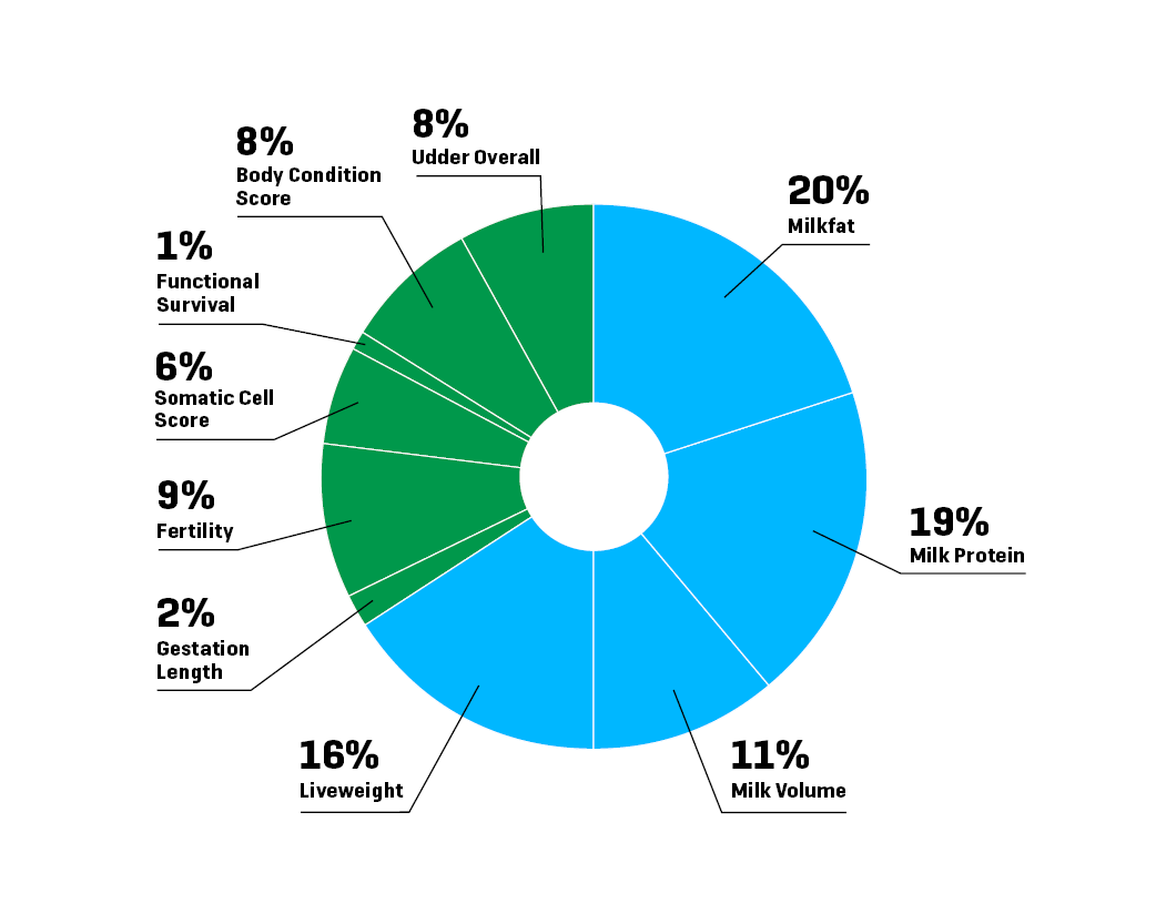 Effective emphasis on individual traits within BW pie chart