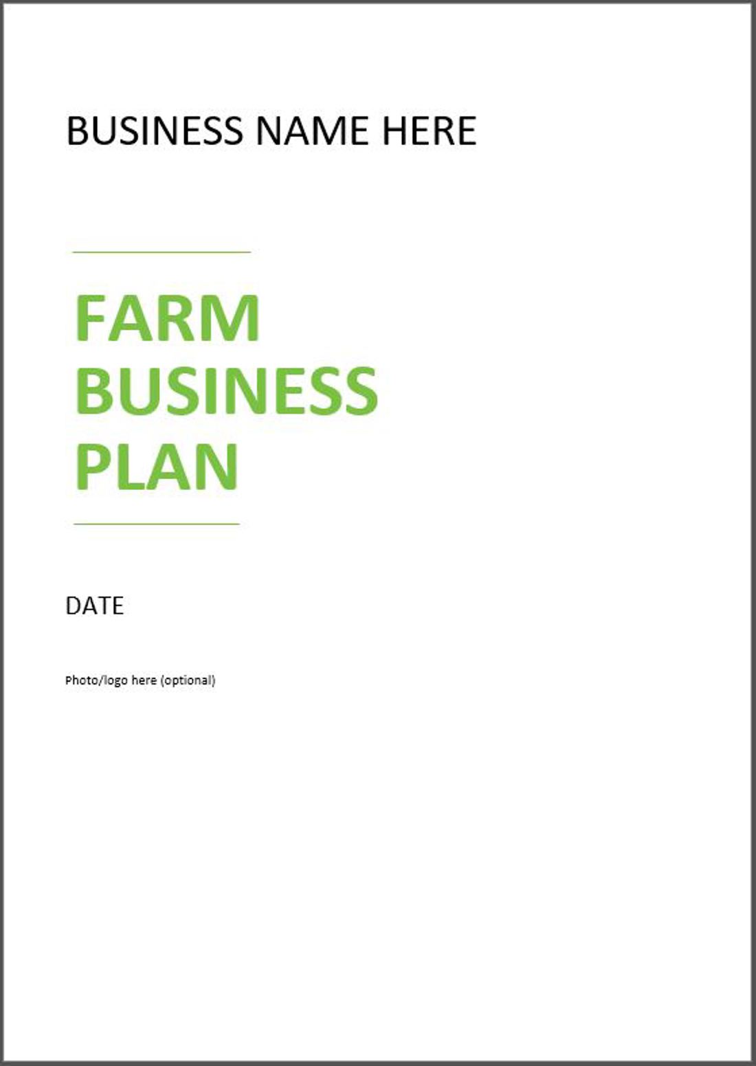 Farm Business Plan Template Image