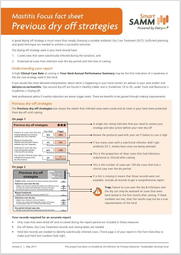 Previous Dry Off Strategies Mastitis Focus Factsheet Image