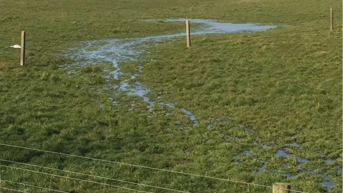 Critical source area, drains example during winter grazing