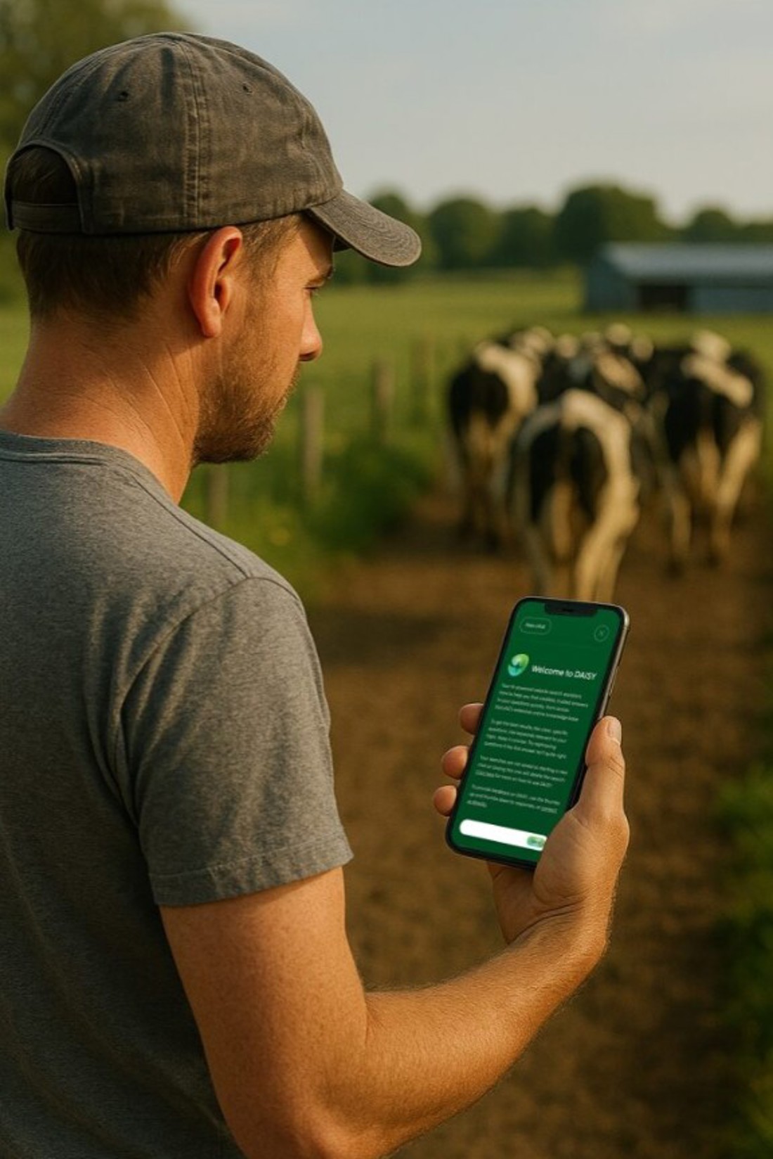 Dairy Farmer Using Daisy Ai