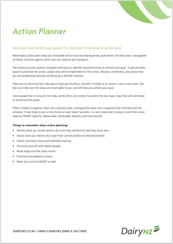 Action Planner And Template Guide Image