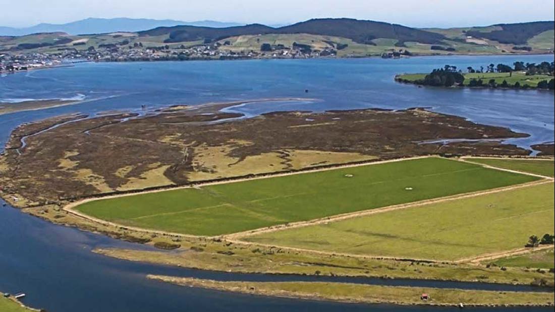 An aerial view of a land