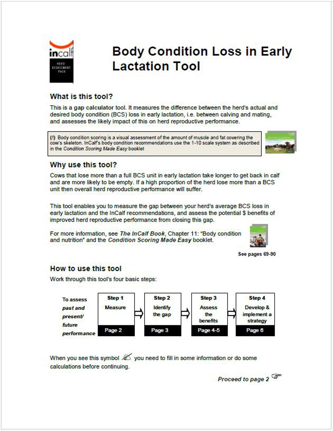 Incalf Body Condition Loss In Early Lactation Tool Image