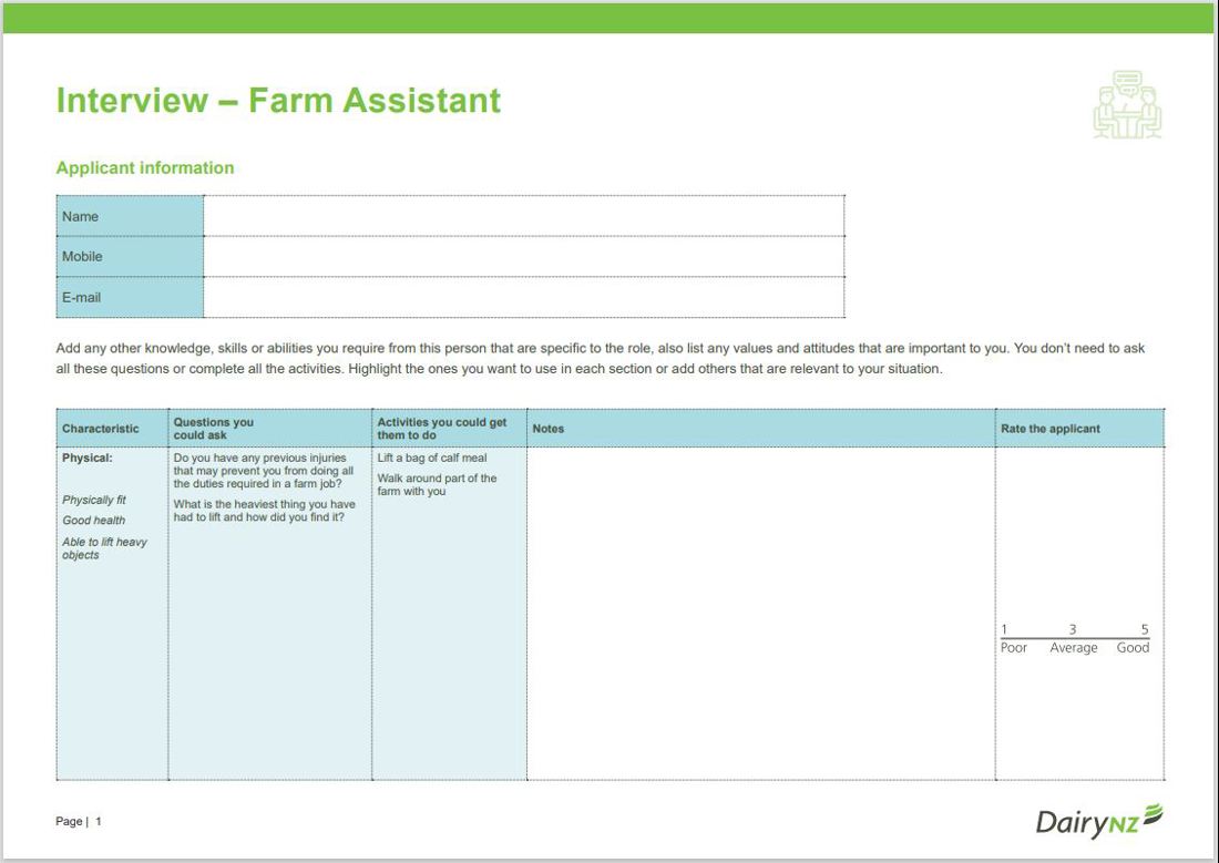 Interview Farm Assistant Image