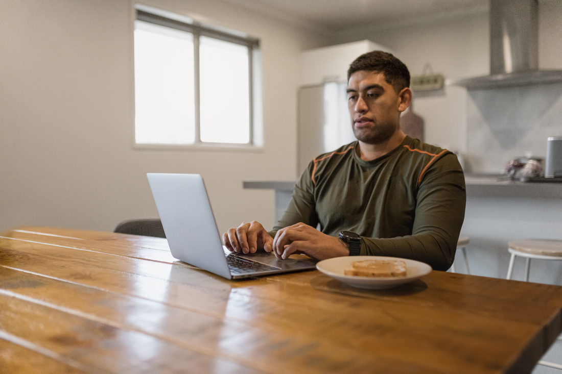 A person using a laptop